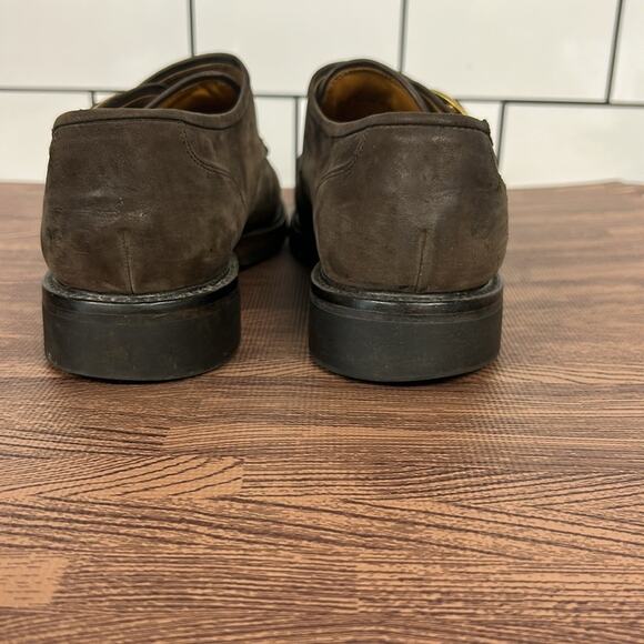 Cole Haan Brown Suede Shoes Loafers Brass Buckle Men's Size 8.5D Vibram Soles - Picture 4 of 8